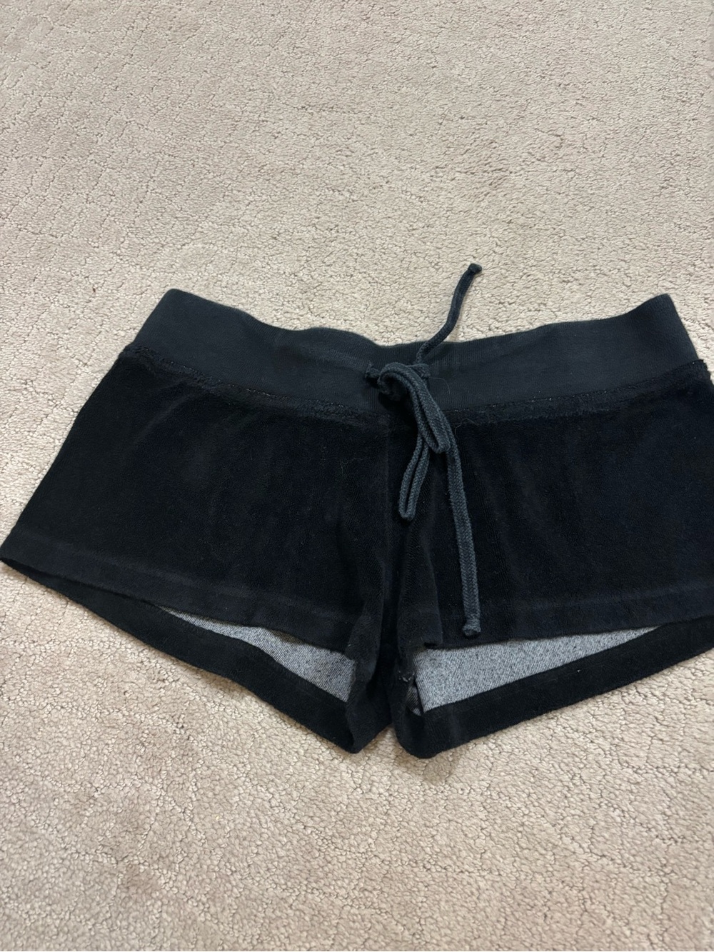 Hard Tail Black Velour Kids Lounge Shorts